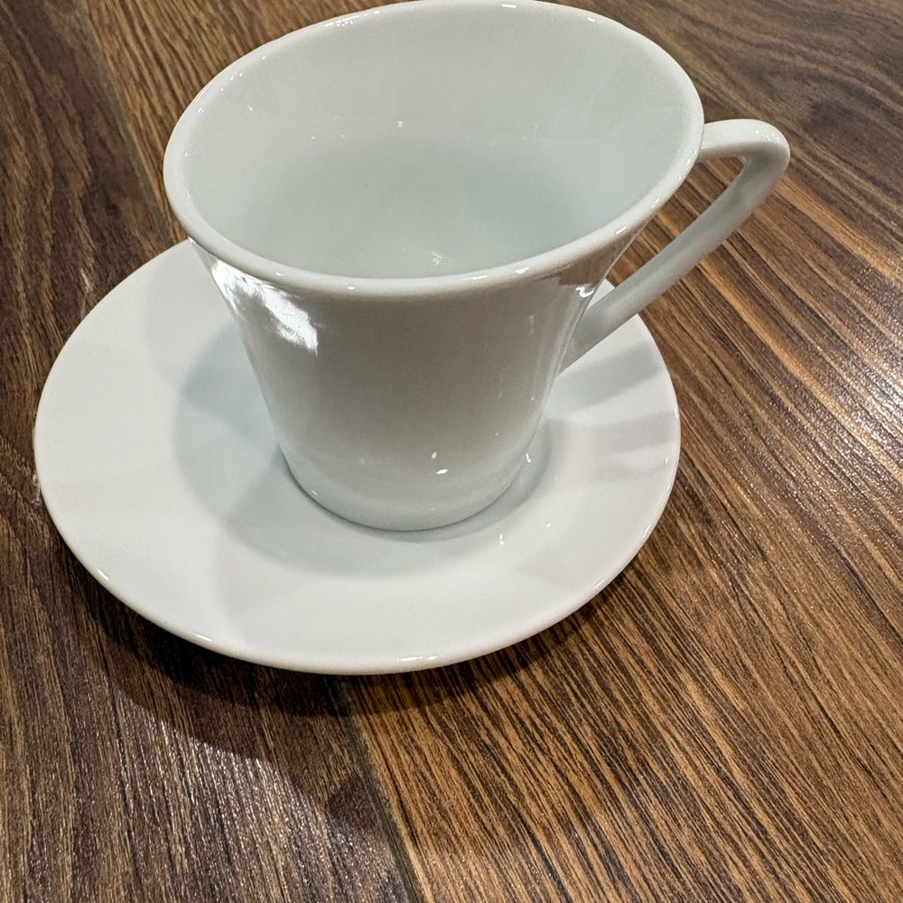 Sweet Life White Ceramic Espresso Cup & Saucer Set - Picture 3 of 5
